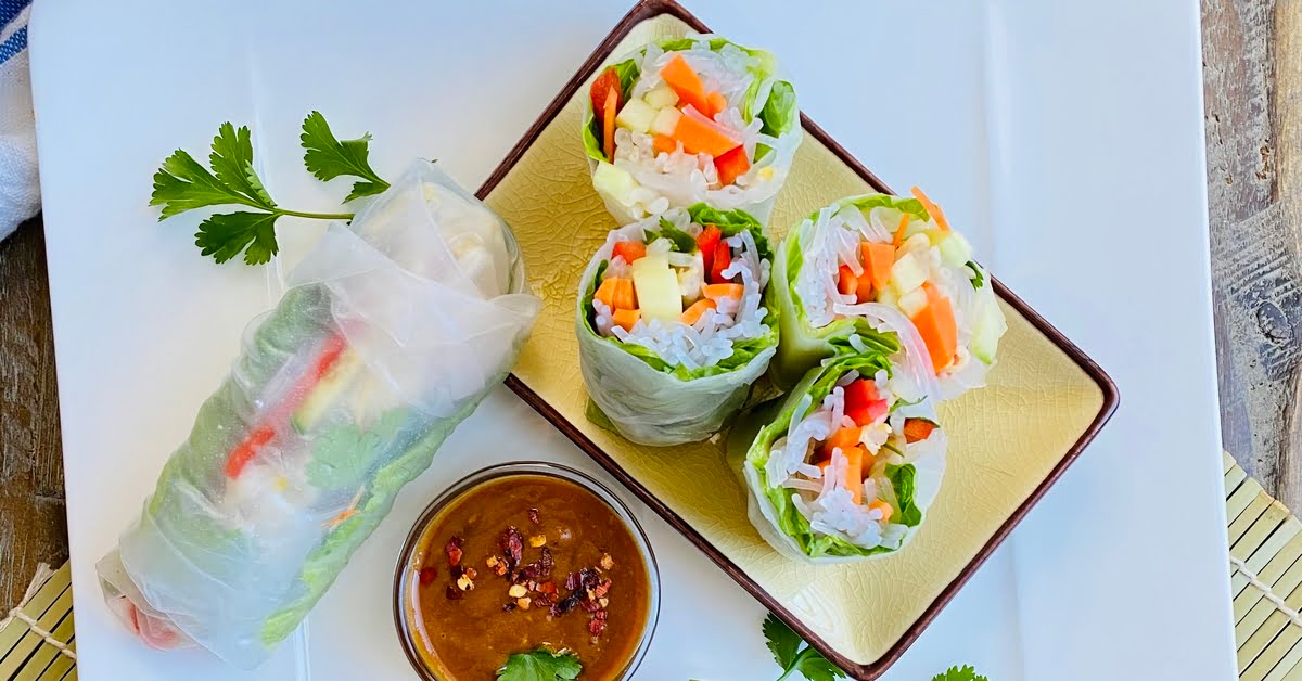 Fresh & Easy No-Cook Veggie Spring Rolls with Peanut Sauce
